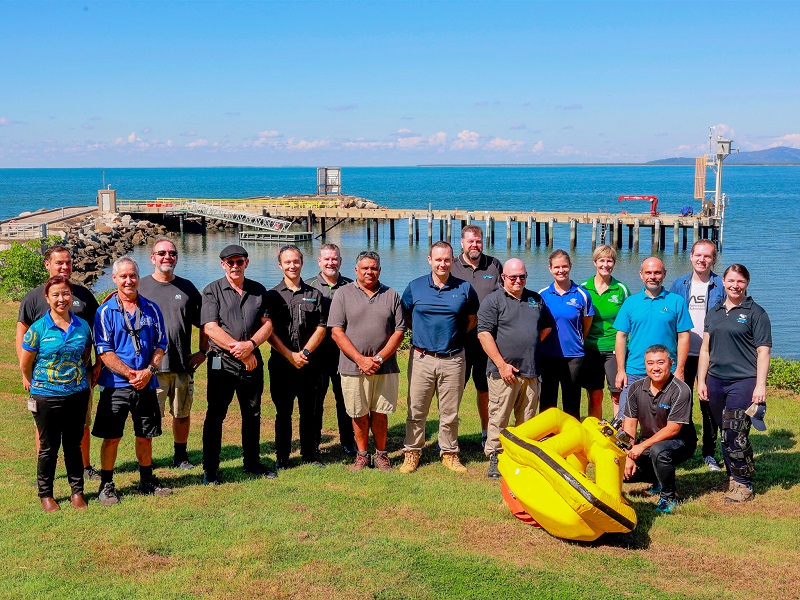 Team photo infront of the ReefWorks marine area