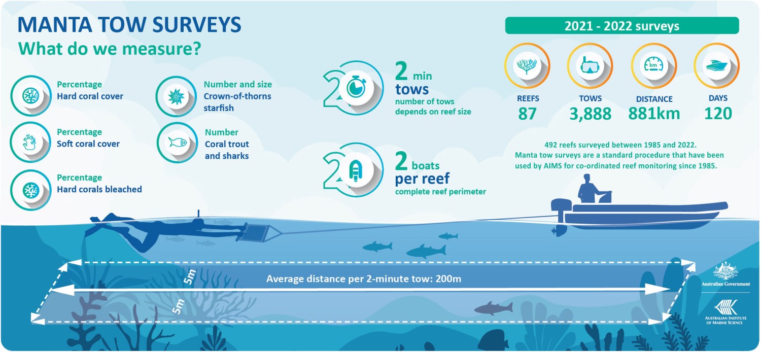 data summary of effort for the manta tows for LTMP for 2021-22