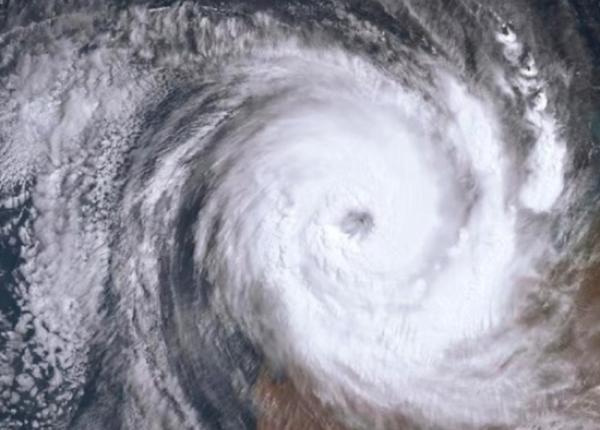 Satellite image of Cyclone Narelle over Ningaloo, Western Australia