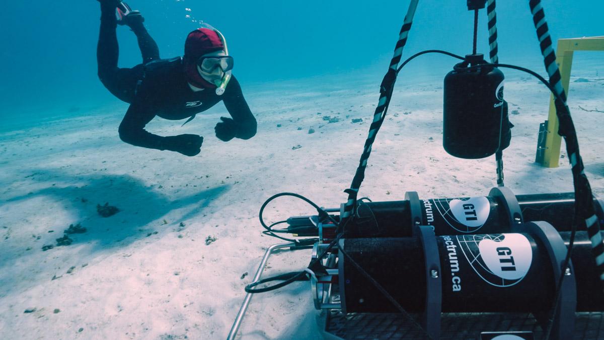 UW hydrophones near snorkeller