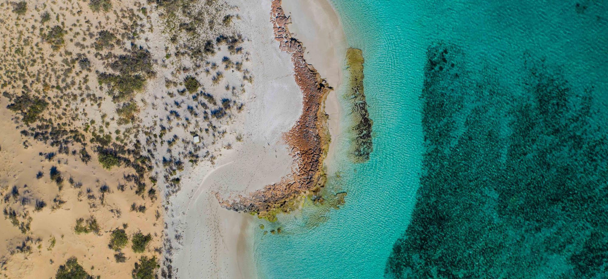 aerial of western australia coastline