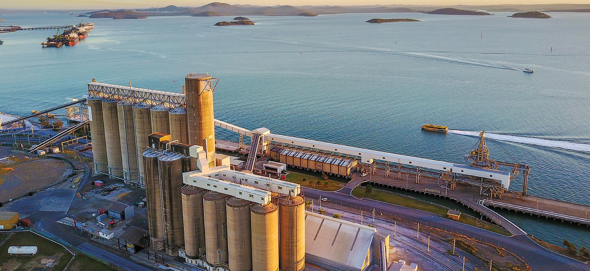 industry next to a port