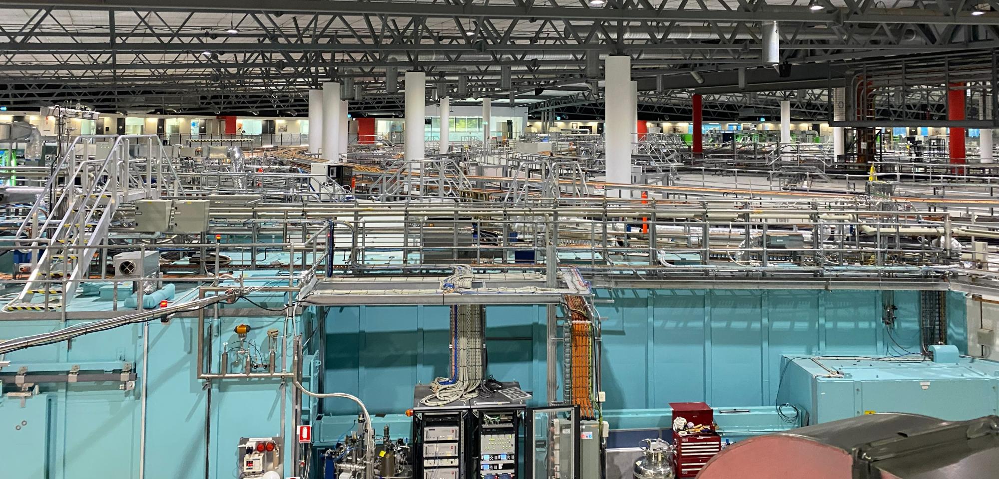 2nd floor view of the ANSTO synchrotron beamline facilities