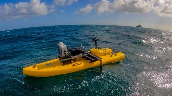 autonomous vessel at sea
