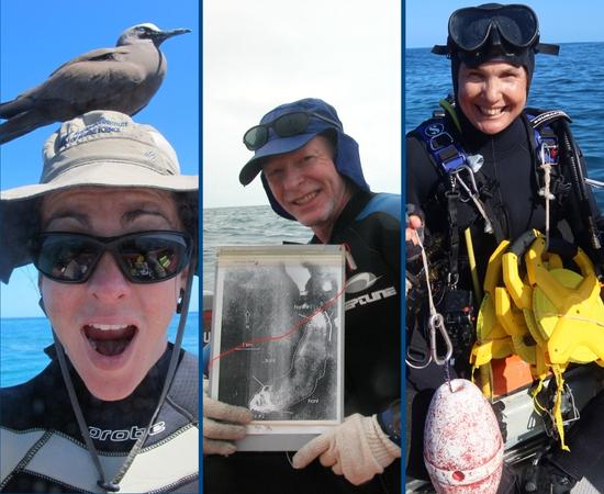 Marine scientist portrait composite