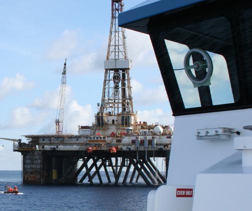 oil rig and vessel